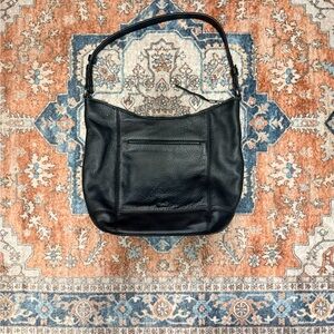 The Sak Pebbled Black Leather Women's Slouchy Hobo Bag